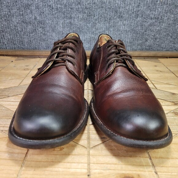 Frye John Frye - James - Men's 10.5 D Brown Plain Toe Lace Up Oxford Dress Shoes - Picture 4 of 12